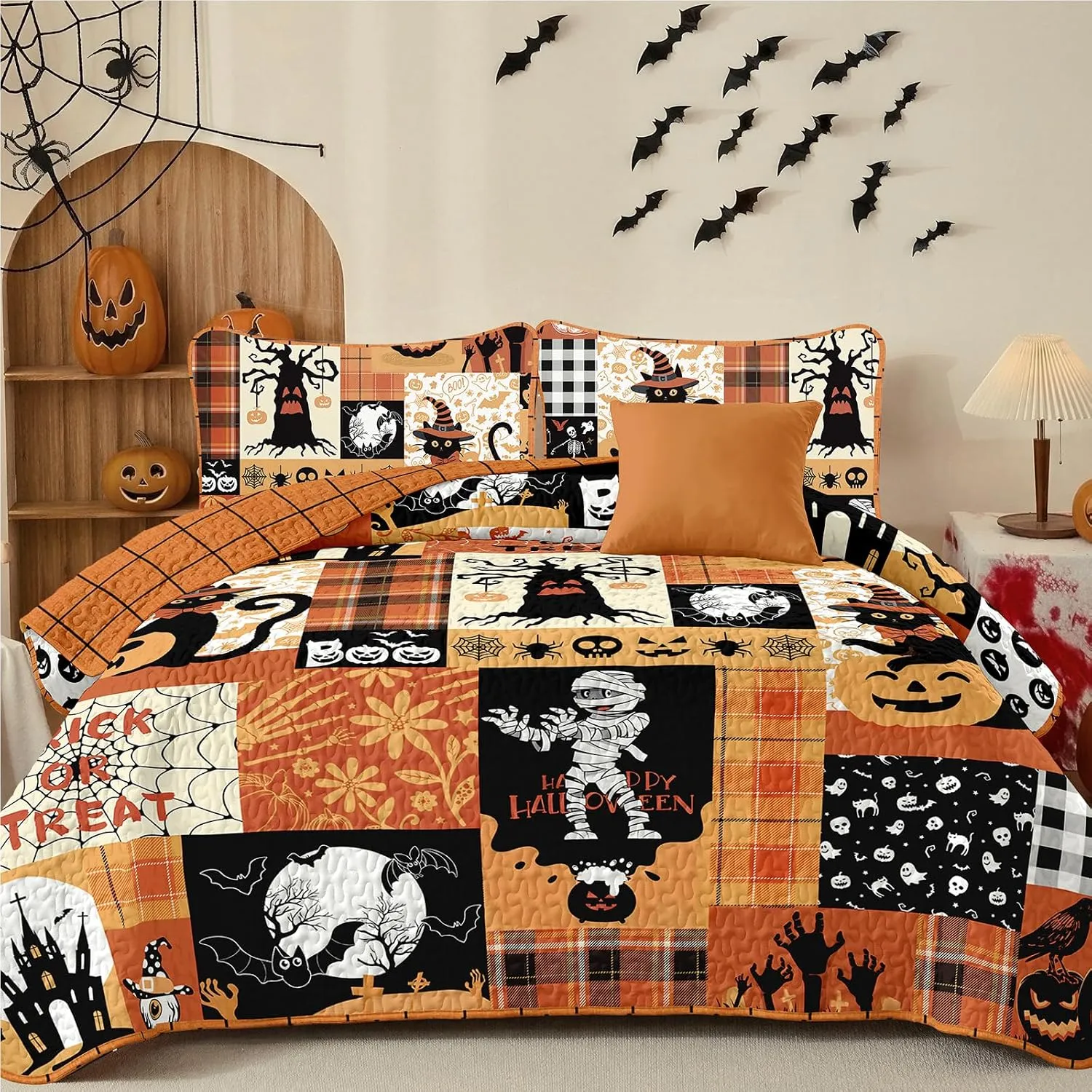 Black & Orange Halloween Bed Set