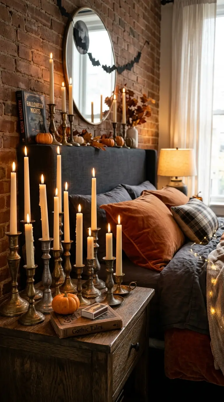 Antique Candlestick Bedside Arrangement