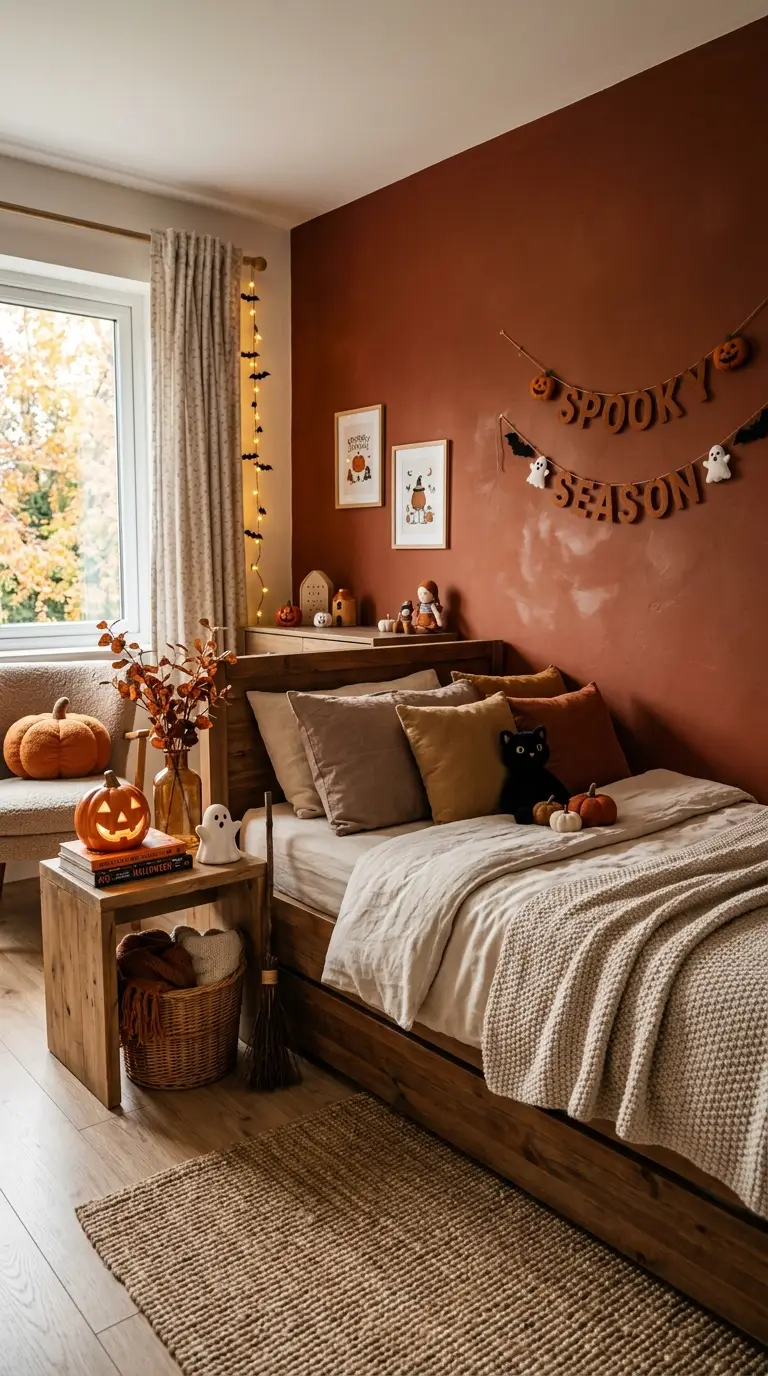 Autumn Colored Halloween Accent Wall