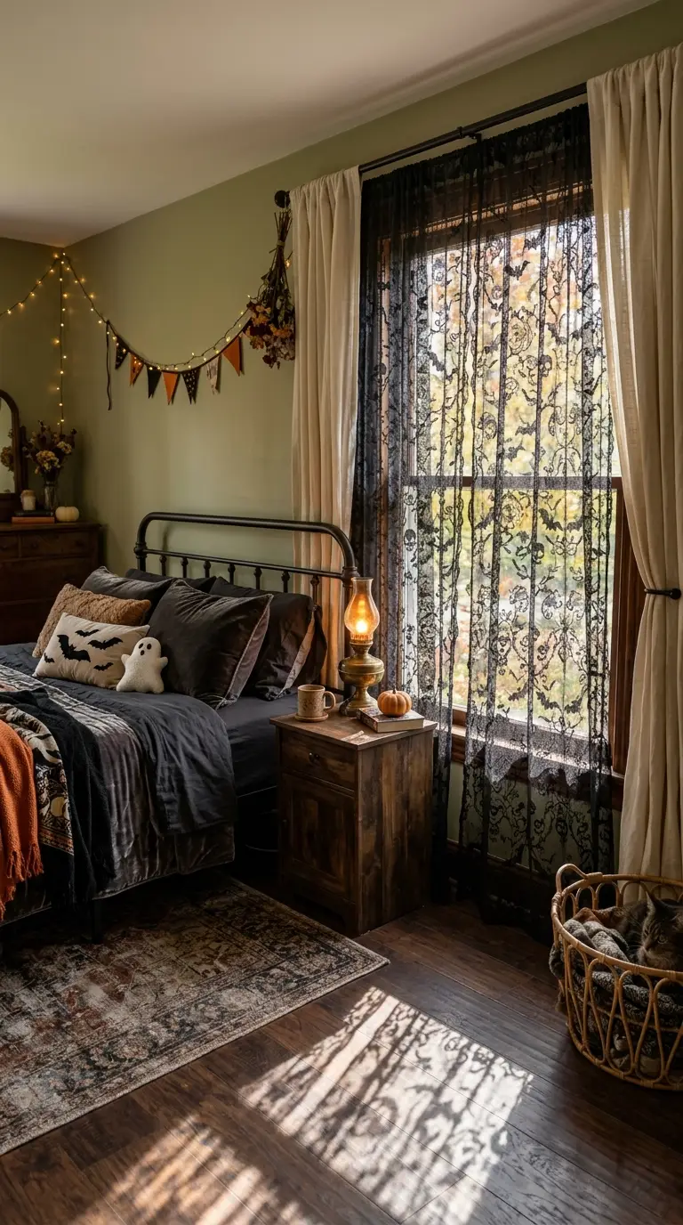 Black Lace Window Drapes