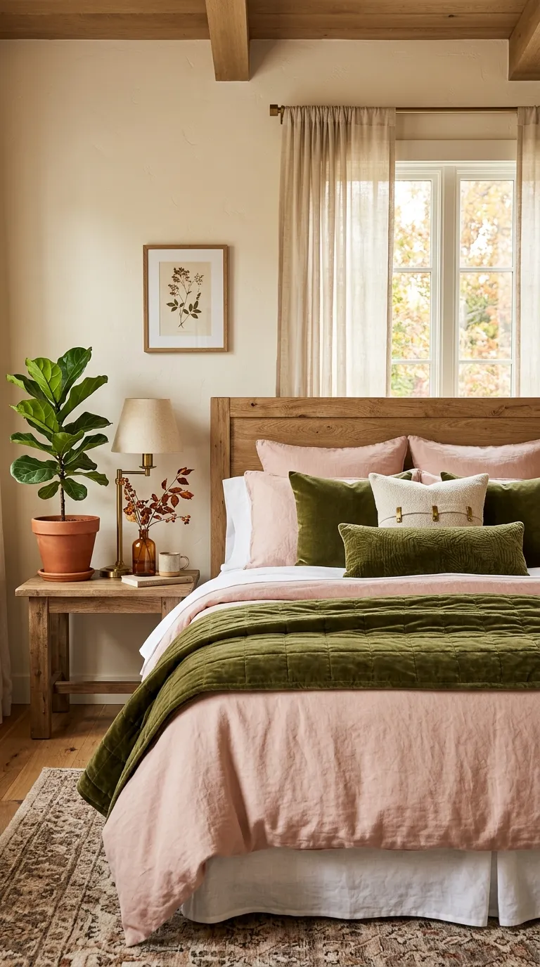 Blush Pink and Olive Autumn Palette