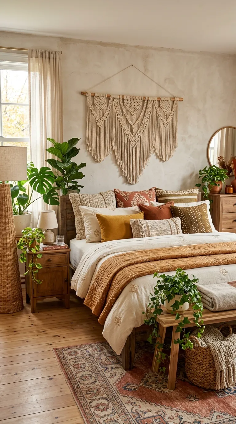 Boho Fall Bedroom Layers