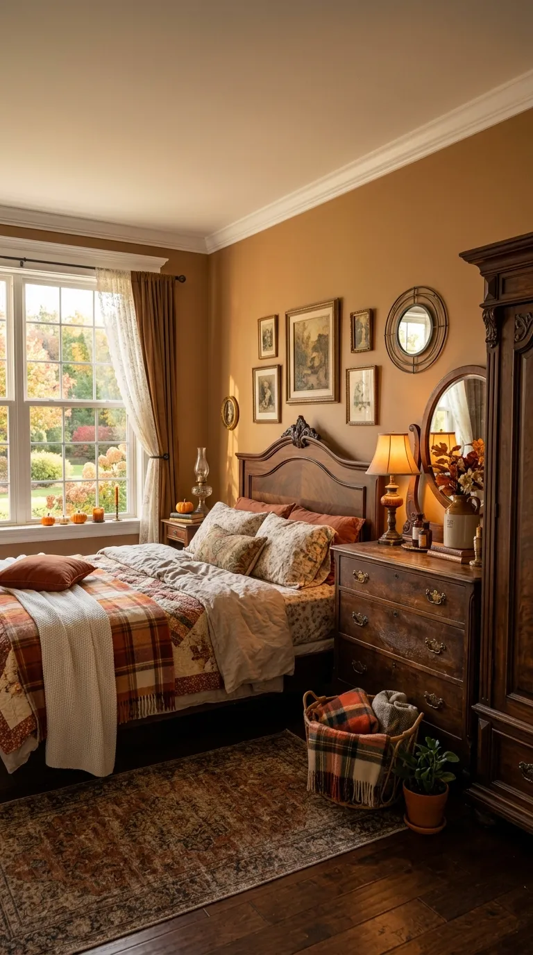 Caramel Walls With Antique Furniture