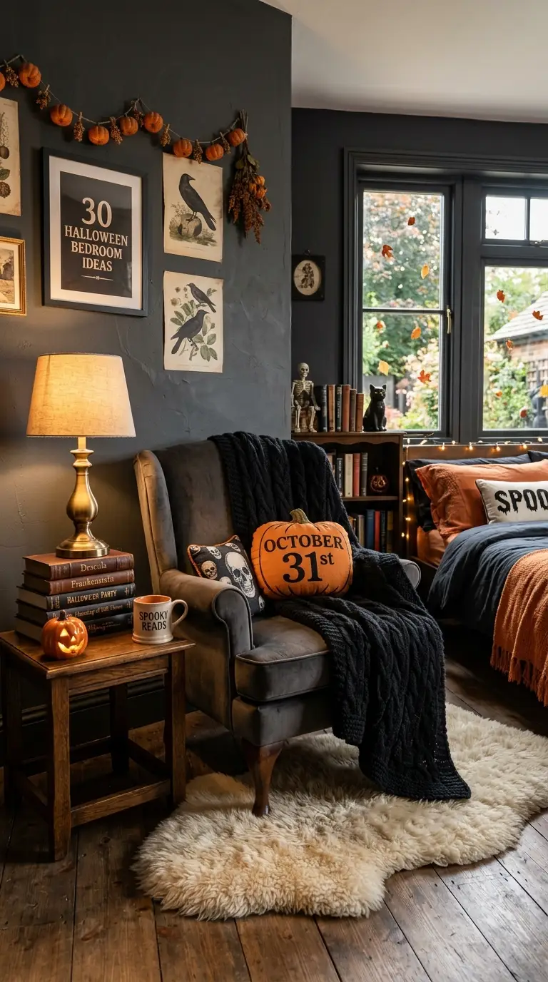 Cozy Halloween Reading Nook