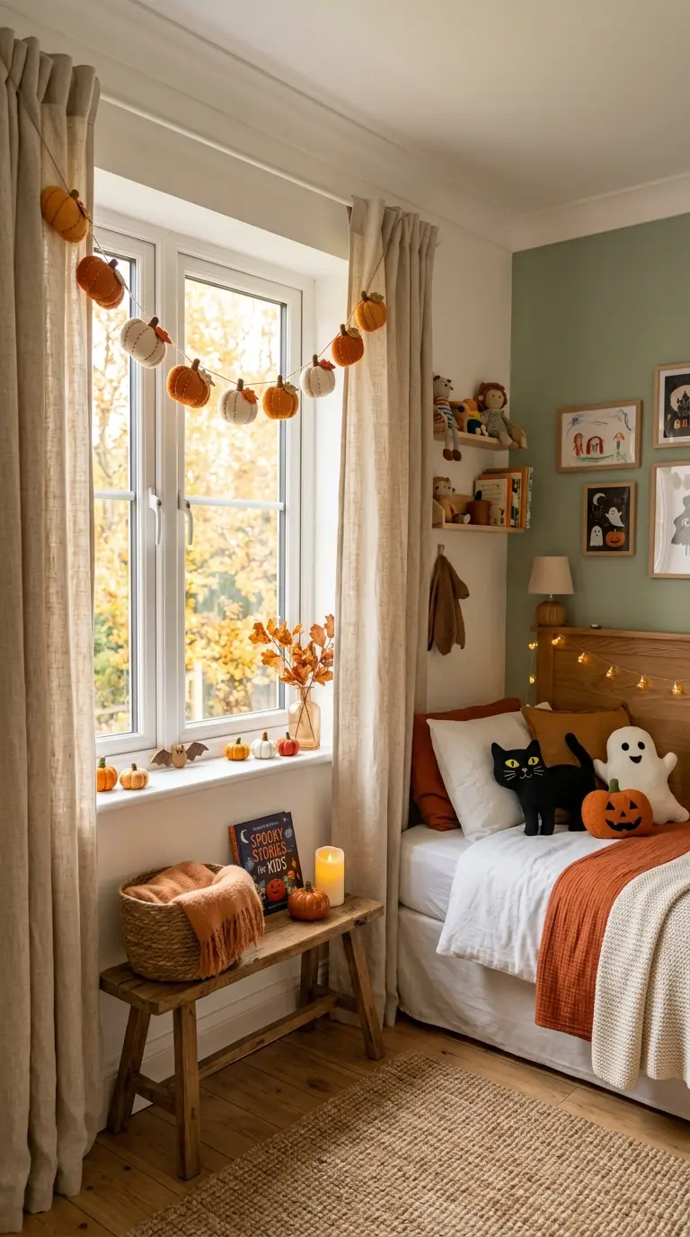 Cozy Pumpkin Garland Window