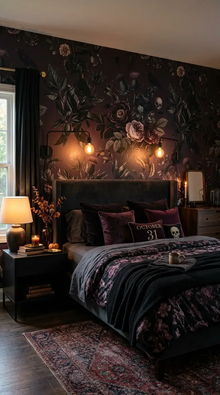 Dark Floral Wallpaper Feature
