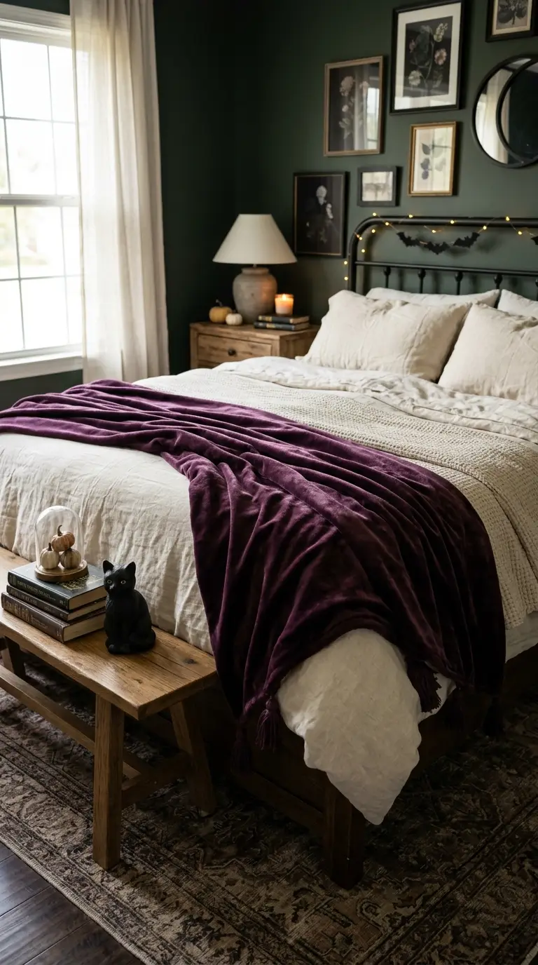 Deep Plum Velvet Throw