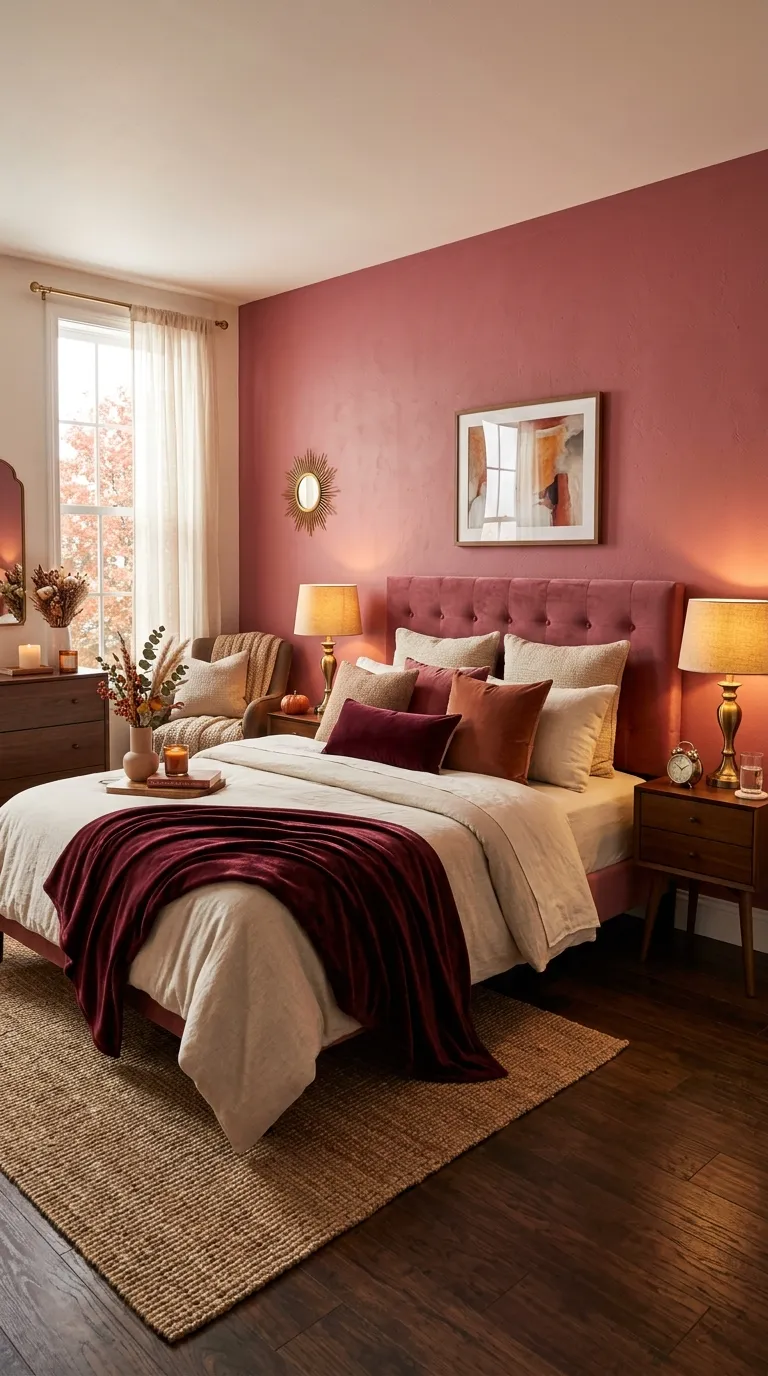 Deep Rose Autumn Bedroom