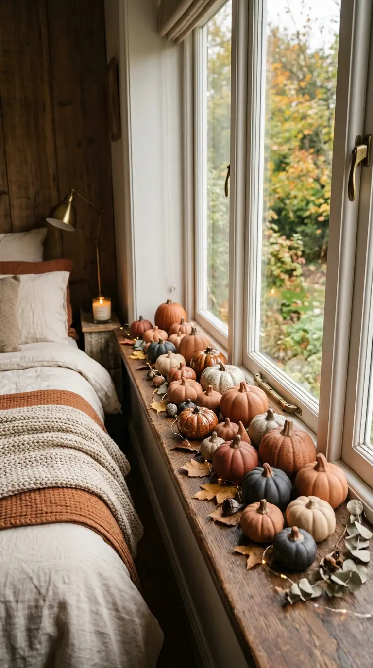 Earthy Pumpkin Bedroom Accents