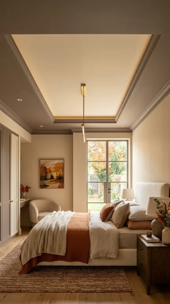 earthy twotone ceiling design