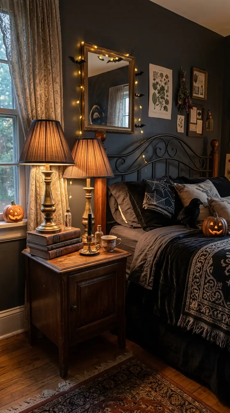Gothic Brass Bedside Lamps