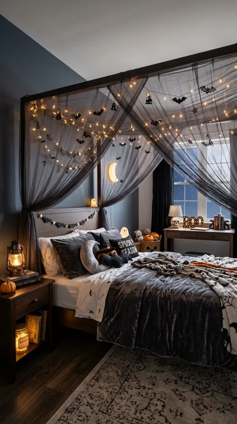 Halloween Themed Canopy Bed