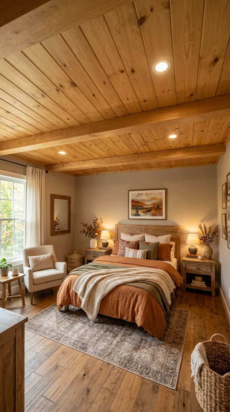 Natural Wood Panel Ceiling