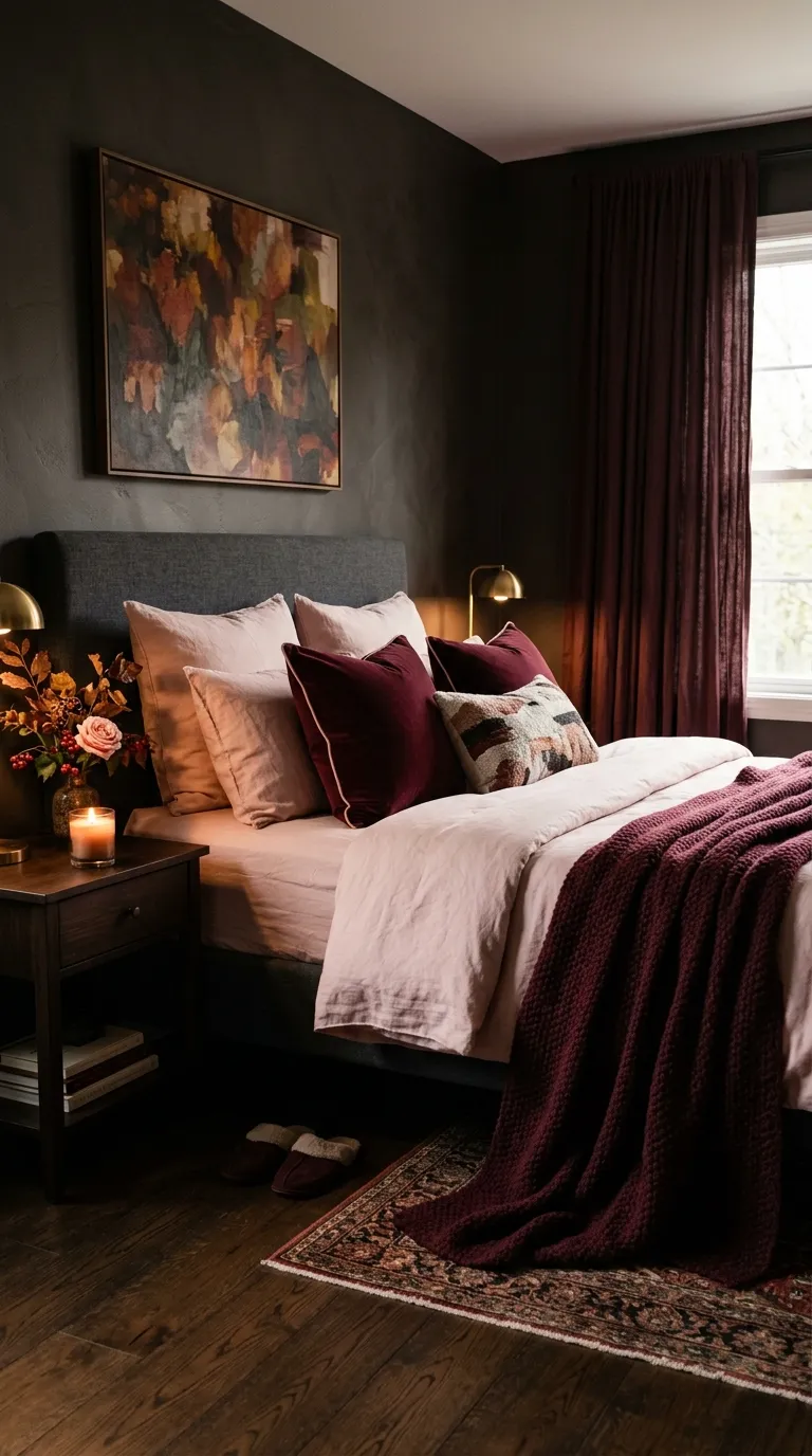 Pink and Burgundy Bedding