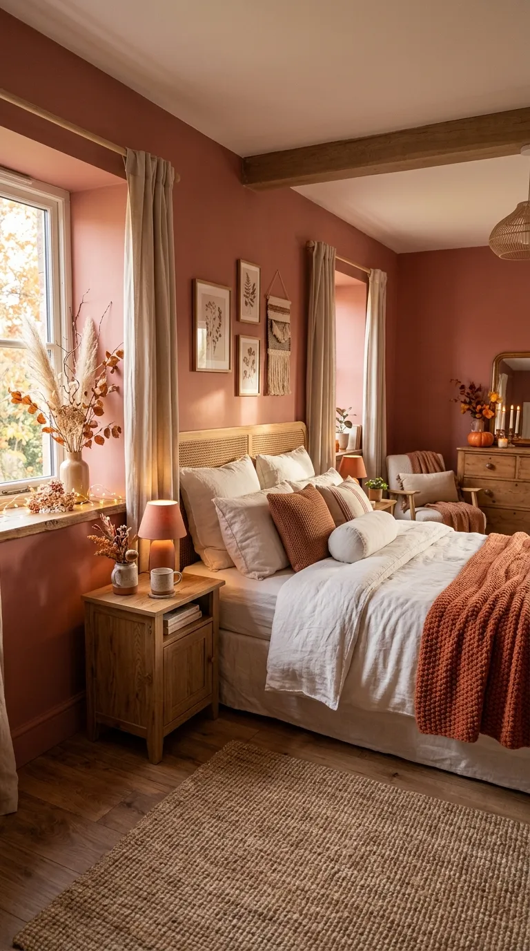 Pink Clay Painted Bedroom