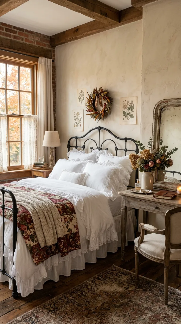 Ruffled Bedding With Antique Details