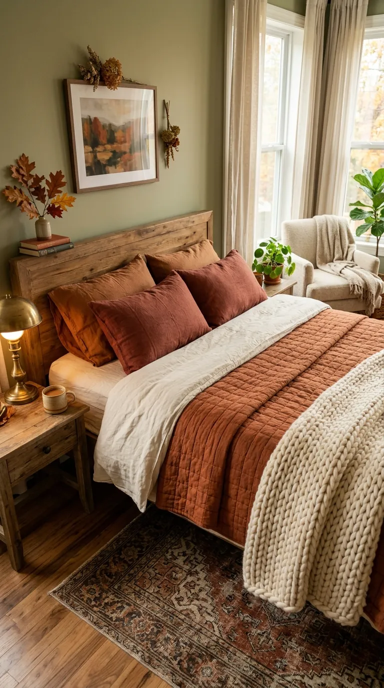 Rust and Cream Bedding Layers