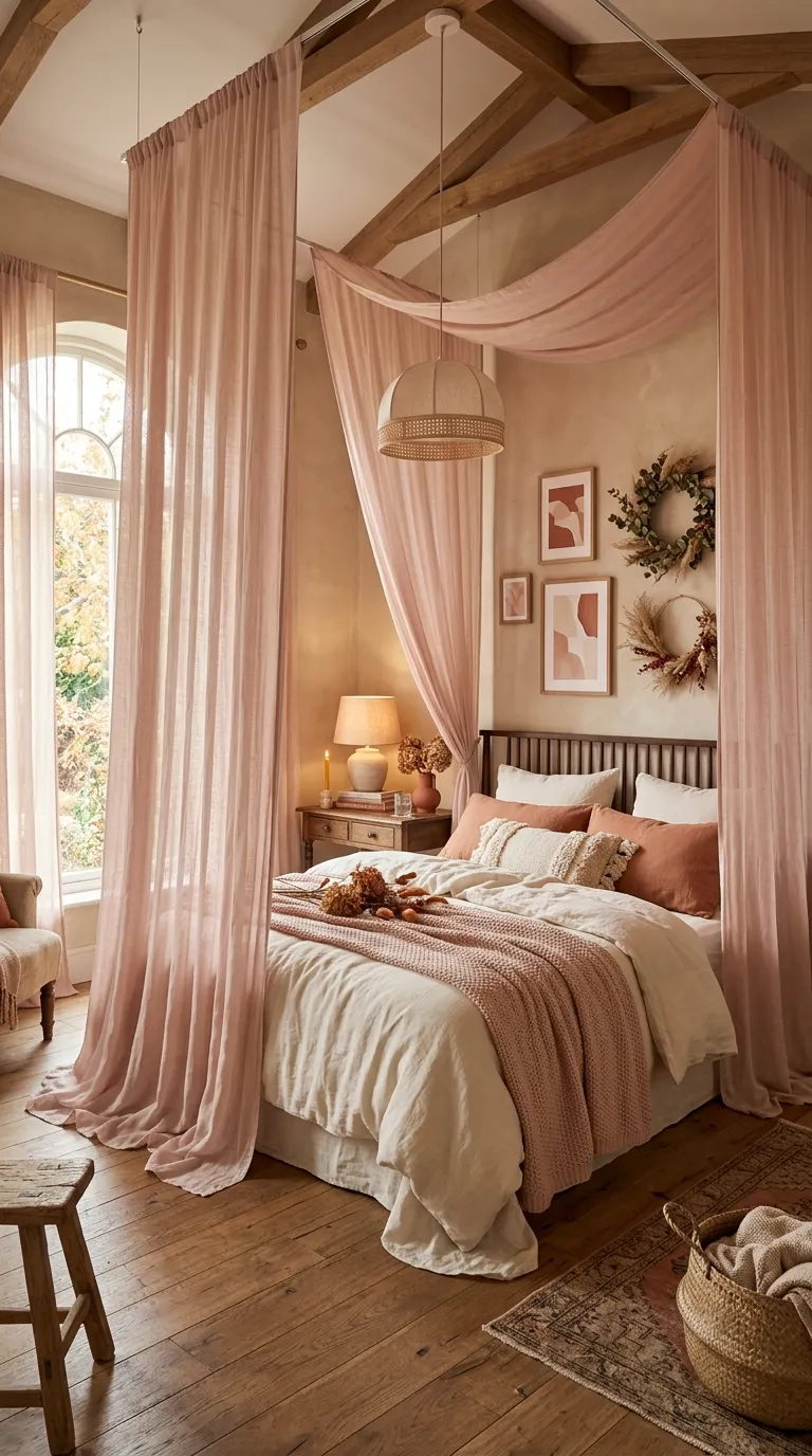 Soft Pink Canopy Bed