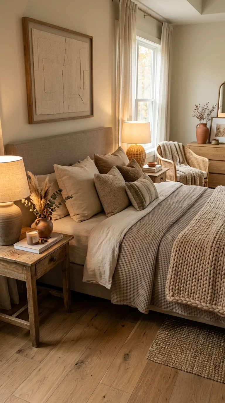 Textured Neutral Cozy Bedroom
