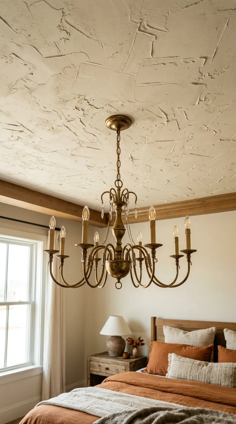 Textured Plaster Bedroom Ceiling