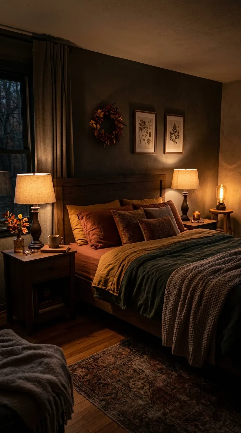 Warm Amber Bedroom Lighting