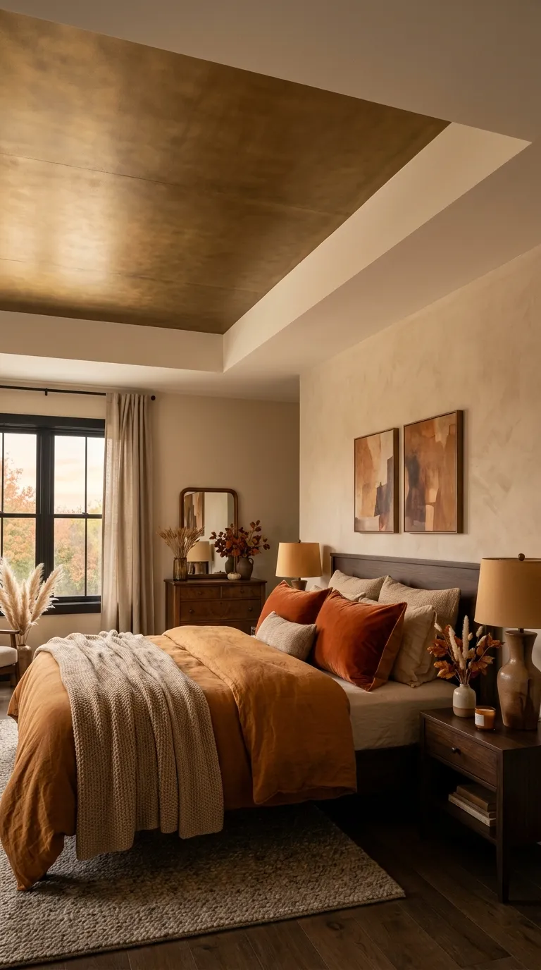 Warm Metallic Accent Ceiling