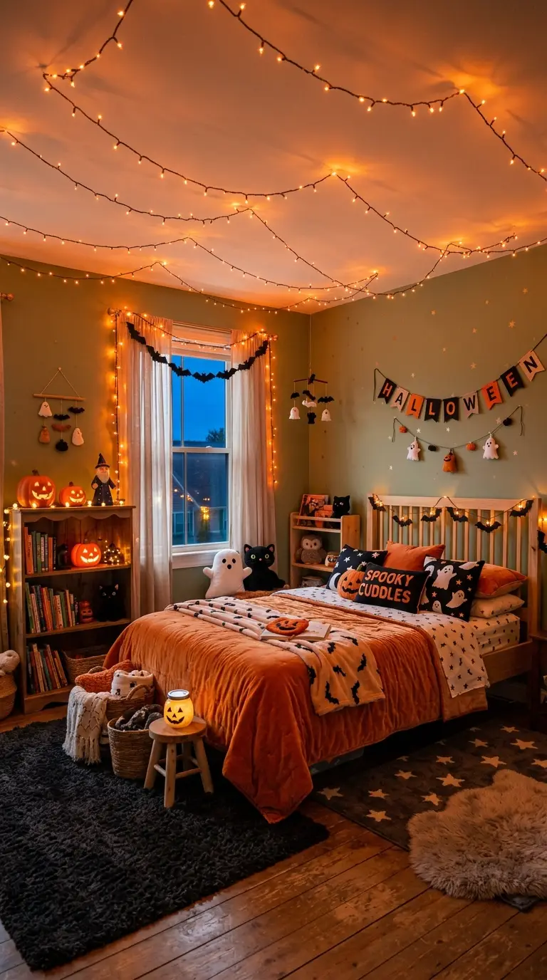 Warm Orange String Light Canopy