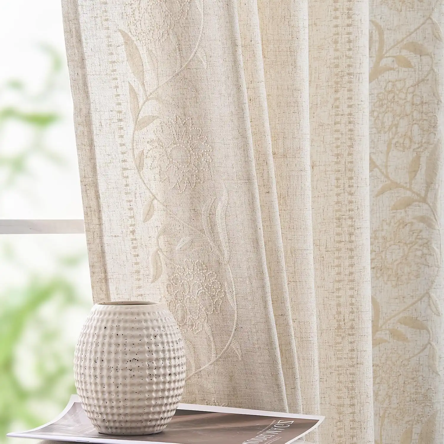 Dusty Rose Linen Curtain Panels