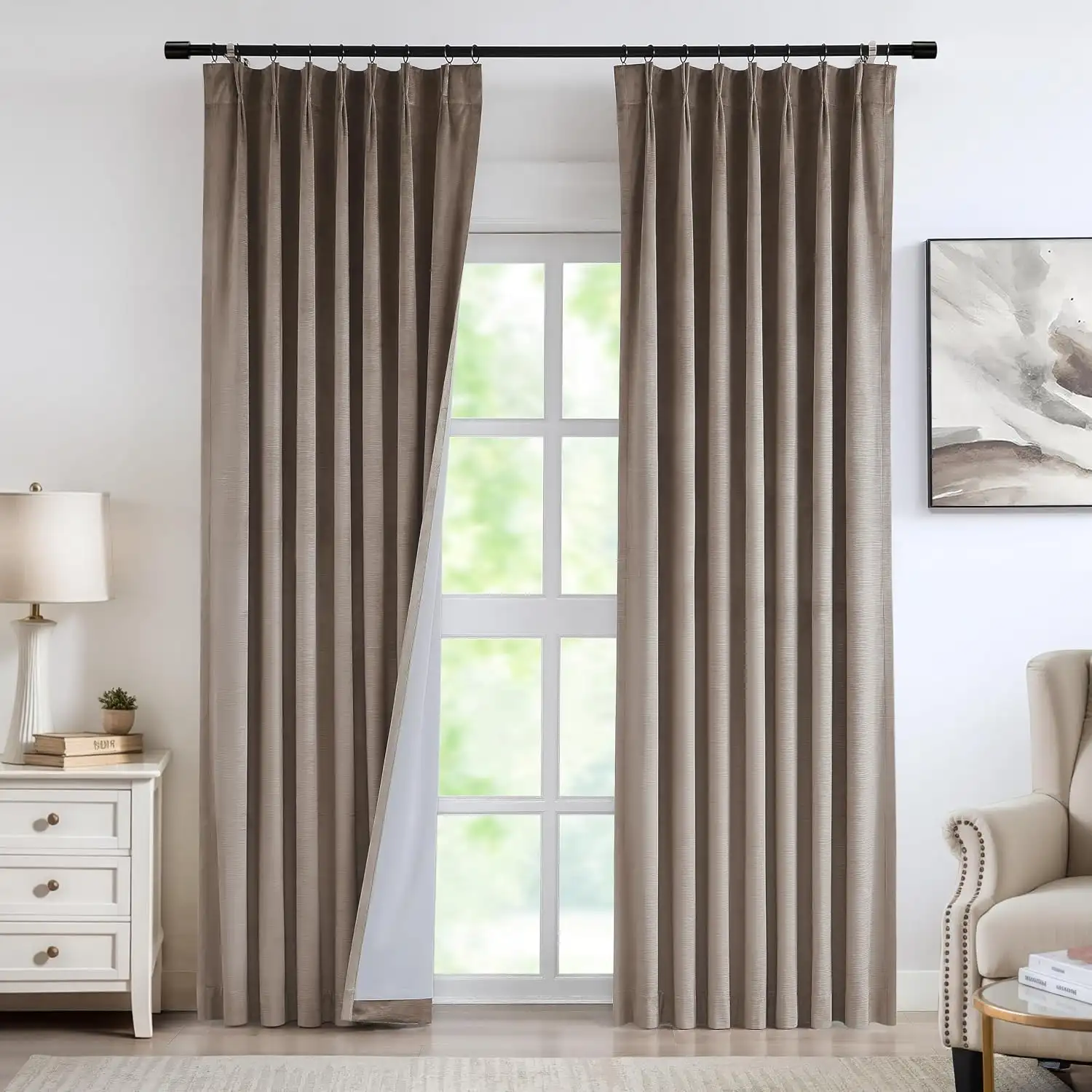 Mocha Velvet Blackout Bedroom Curtains