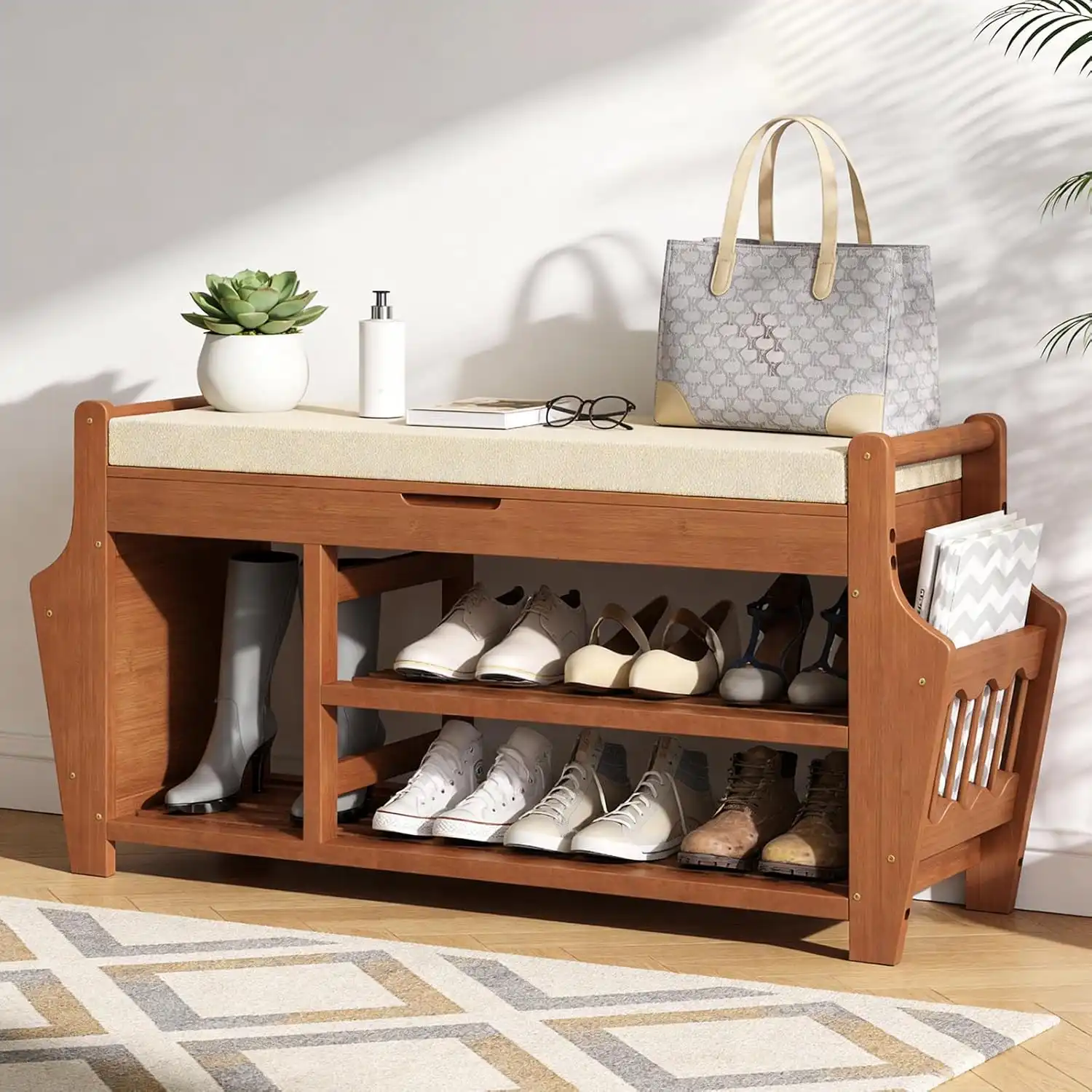 Rattan Storage Bench For Bedrooms