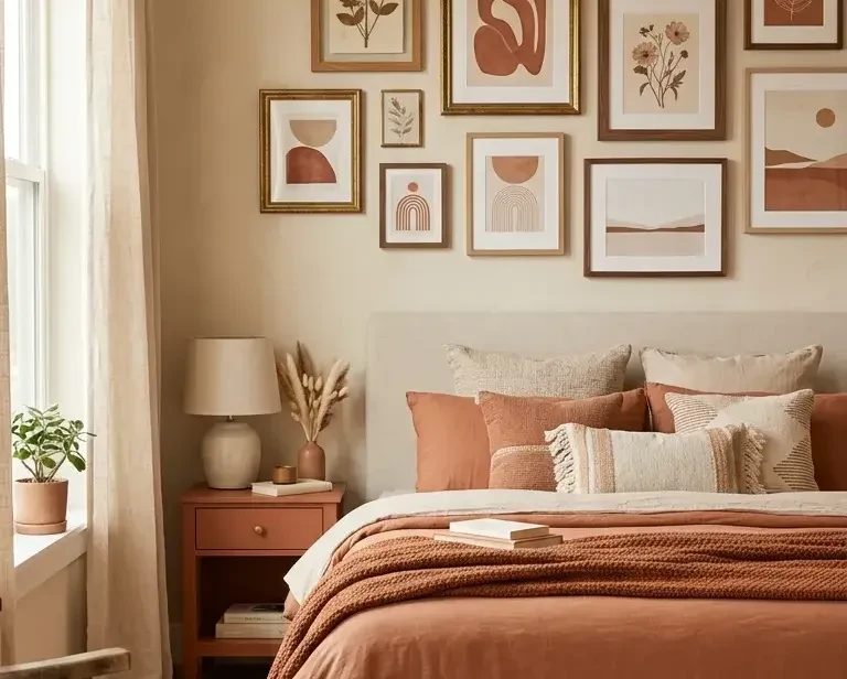 Terracotta and Beige Bedroom Ideas