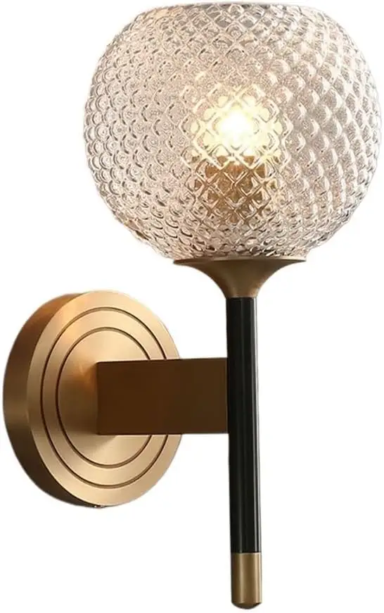 Textured Glass Globe Bedside Lamp