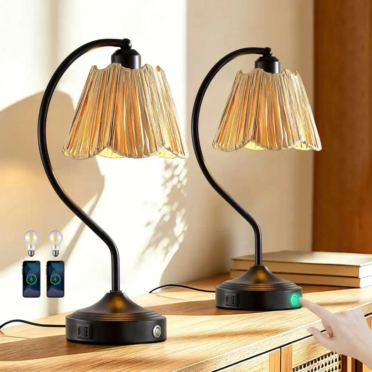 Vintage Style Lamps for Tiny Nightstands
