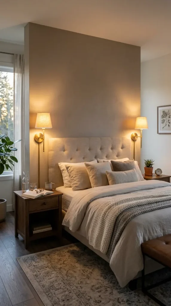 Wall Sconce Beside Headboard