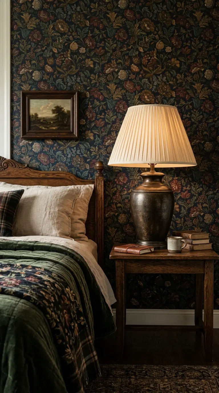 Aged Bronze Bedside Table Lamp