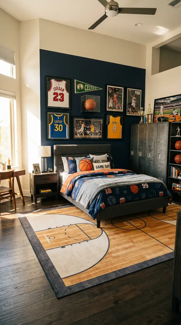 Basketball Court Inspired Floor