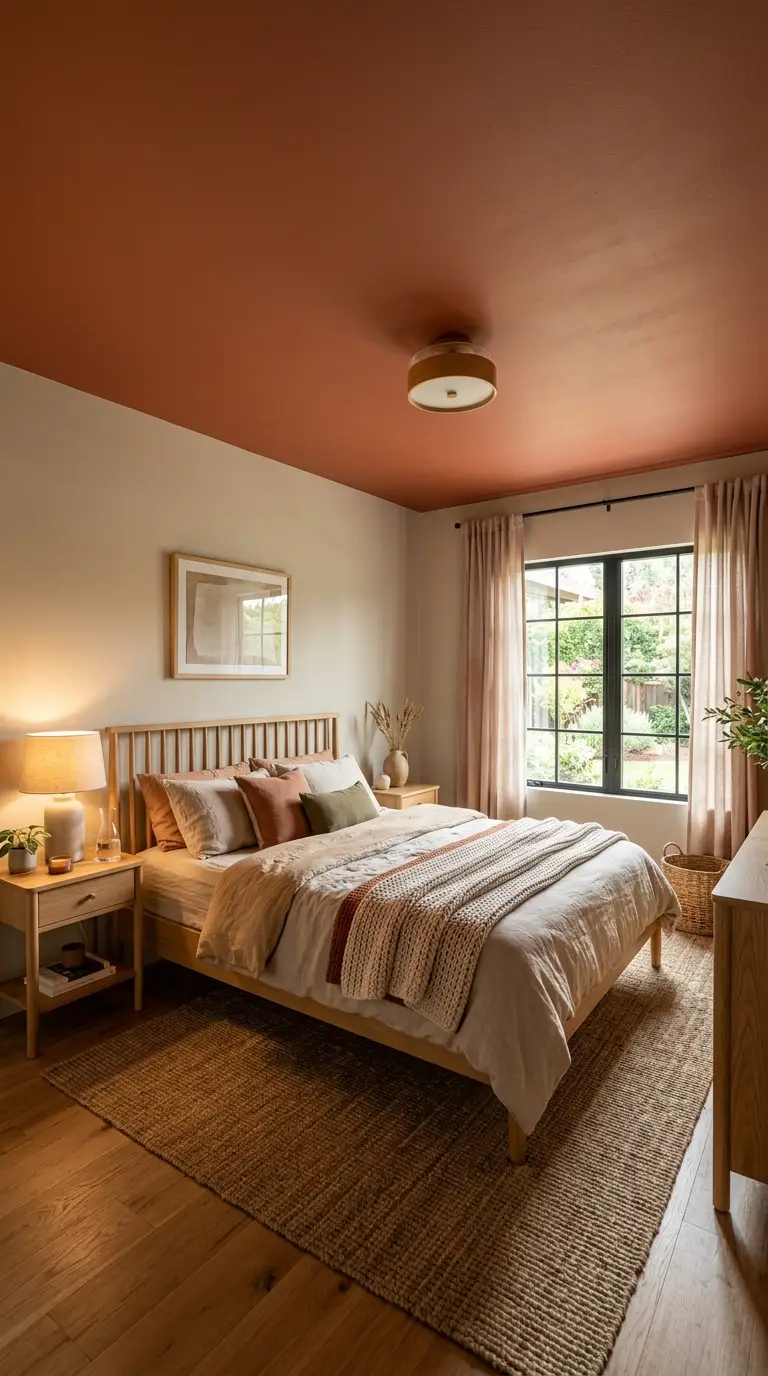 Beige Bedroom Terracotta Ceiling Detail