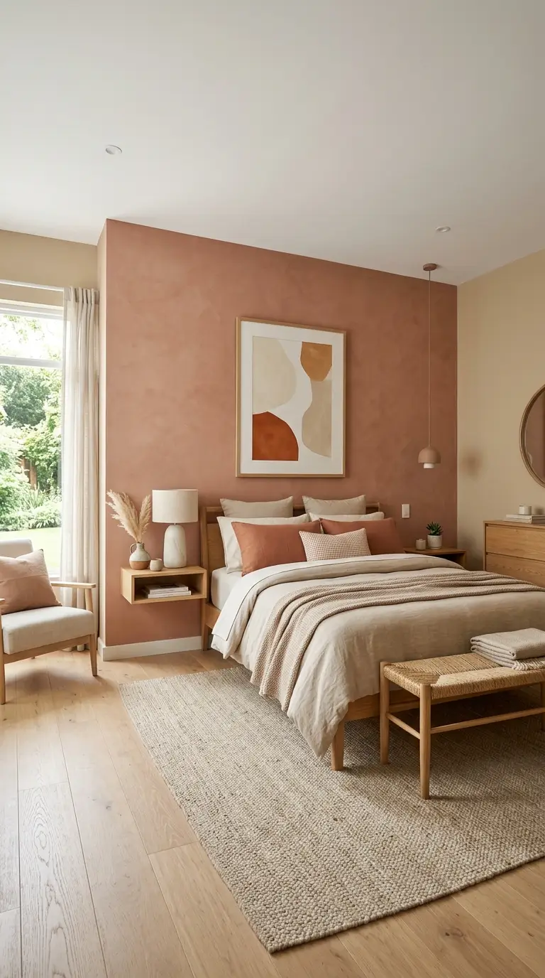 Beige Walls Terracotta Accent Wall