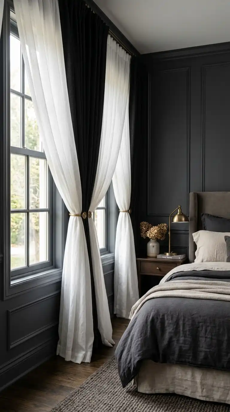 Blackout Curtains Behind Sheer Panels