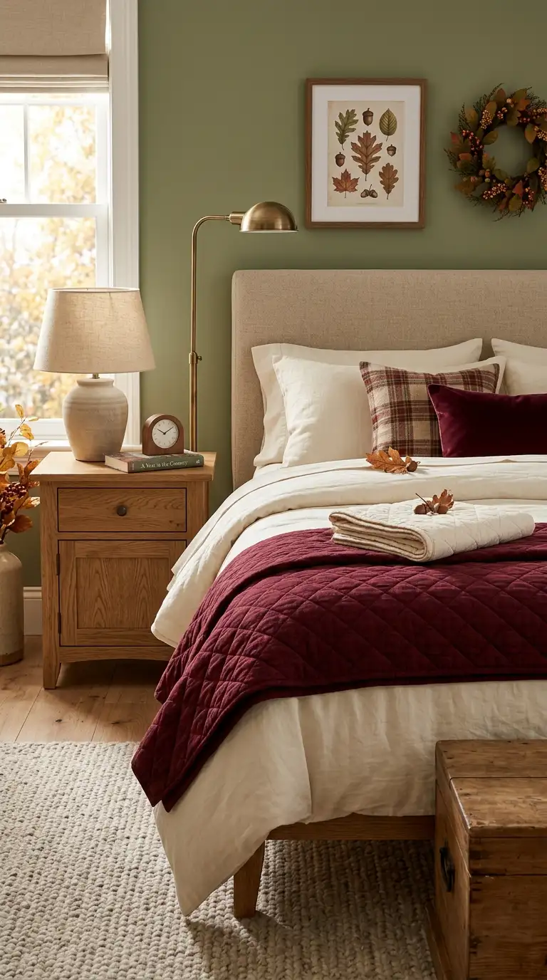 Burgundy Quilted Bedspread Layer