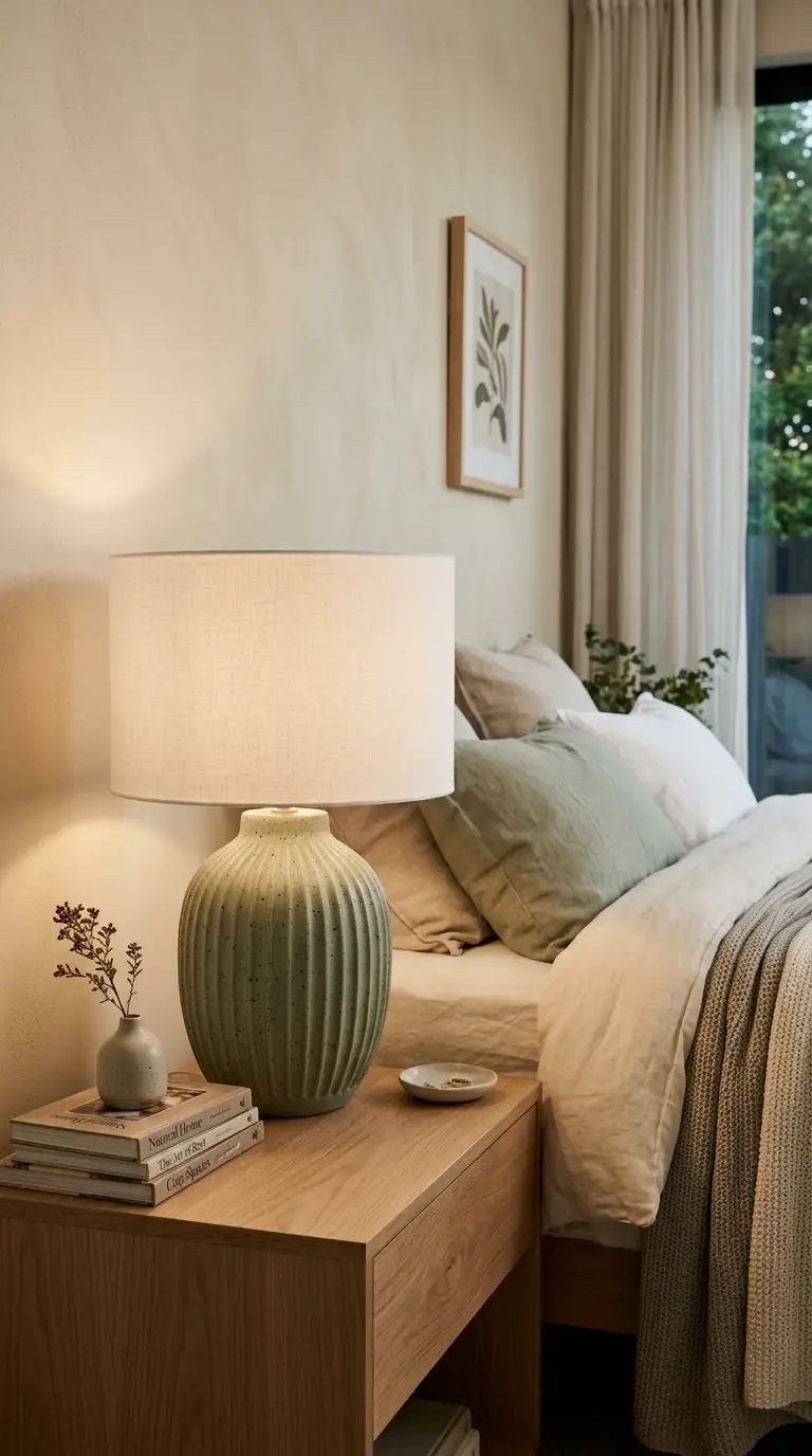 Ceramic Lamp With Textured Base