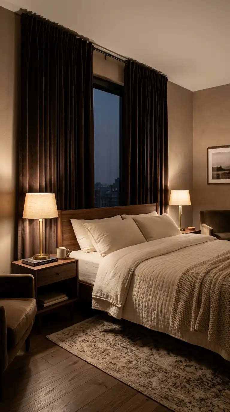 Chocolate Brown Velvet Blackout Curtains