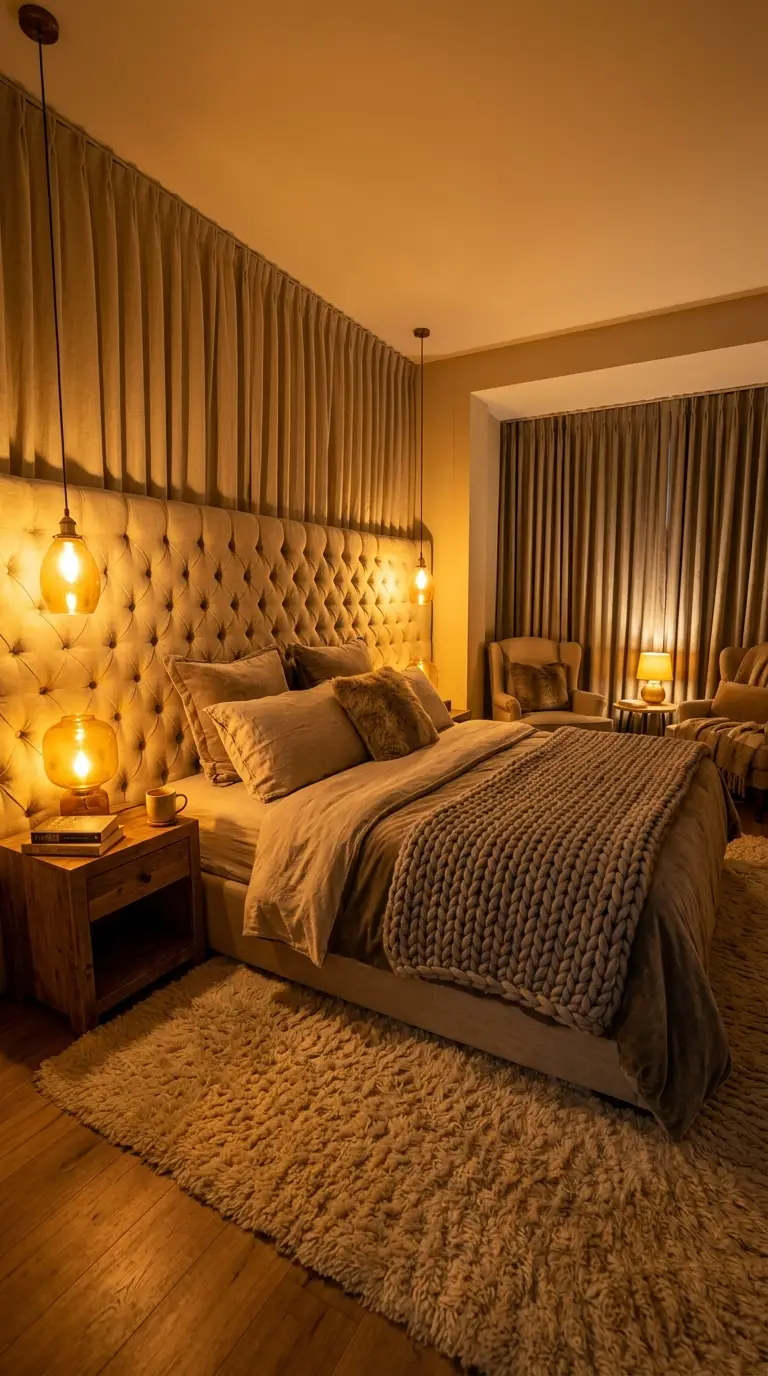 Cocoon Bedroom With Layered Textures