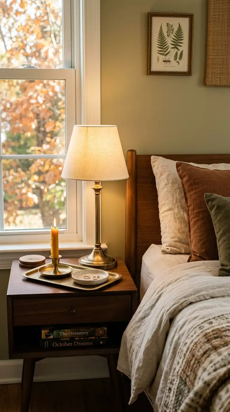 Compact Brass Lamp With Linen Shade