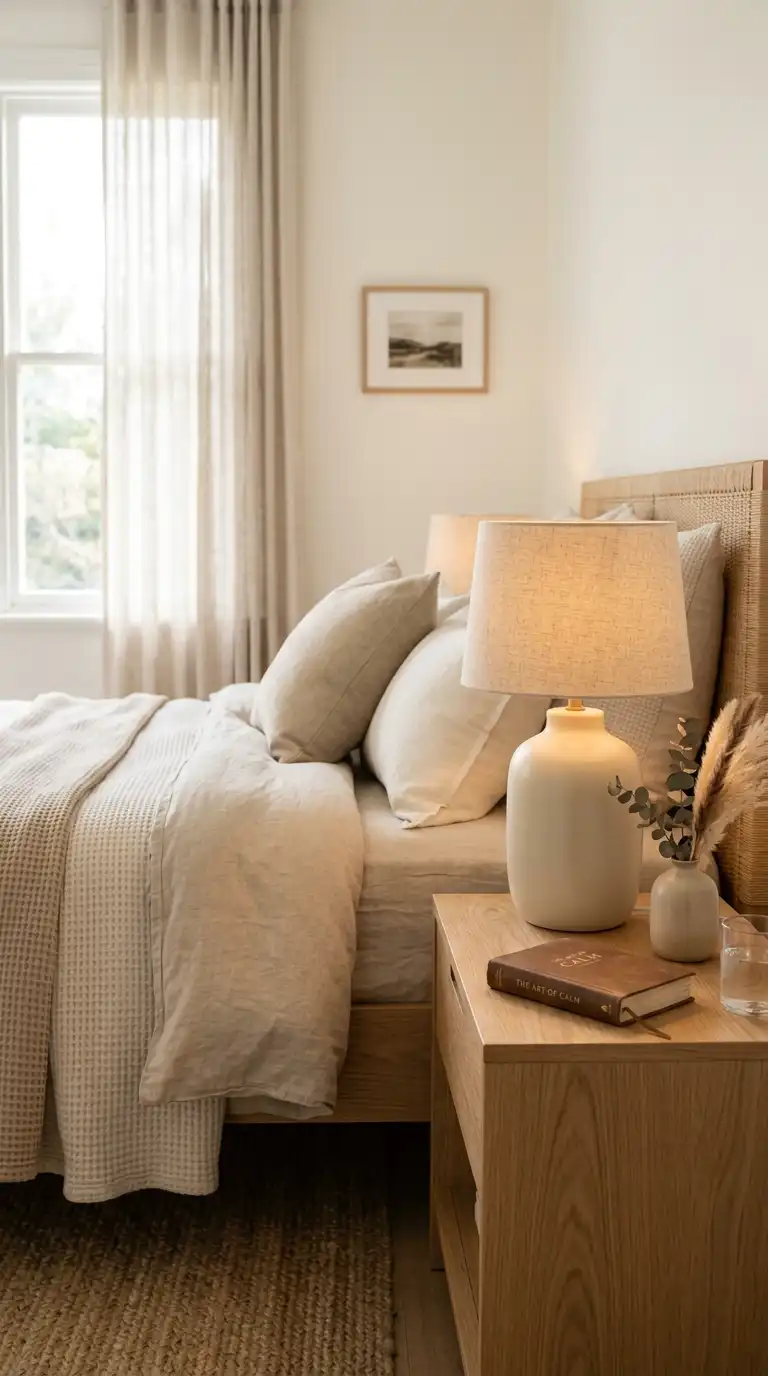 Cream Ceramic Lamp For Bedrooms