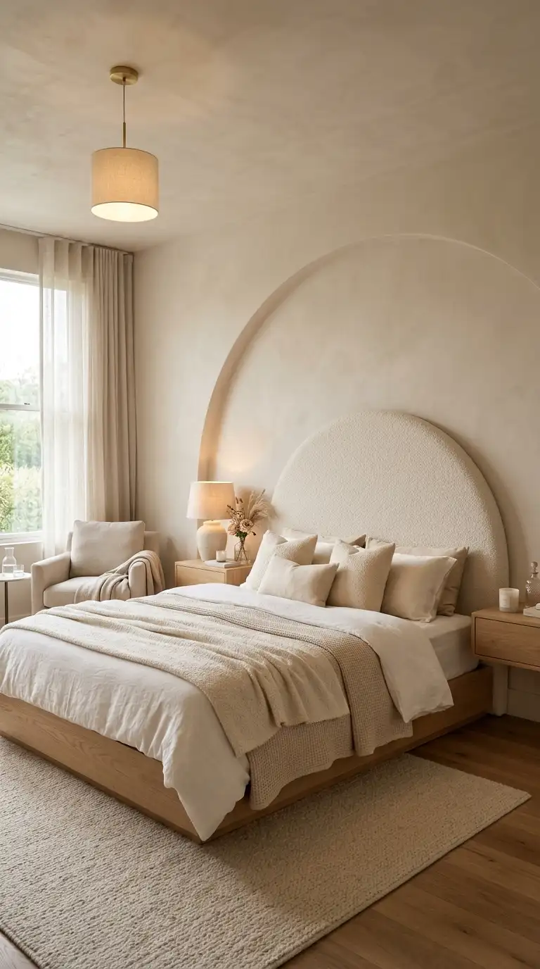 Curved Upholstered Headboard Design