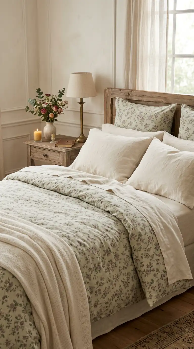 Delicate Floral Bedding Arrangement