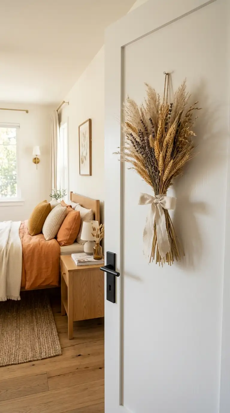 Dried Wheat Thanksgiving Door Wreath