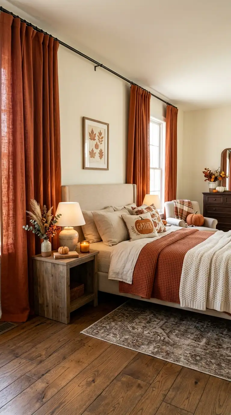 Earthy Autumn Bedroom Curtains