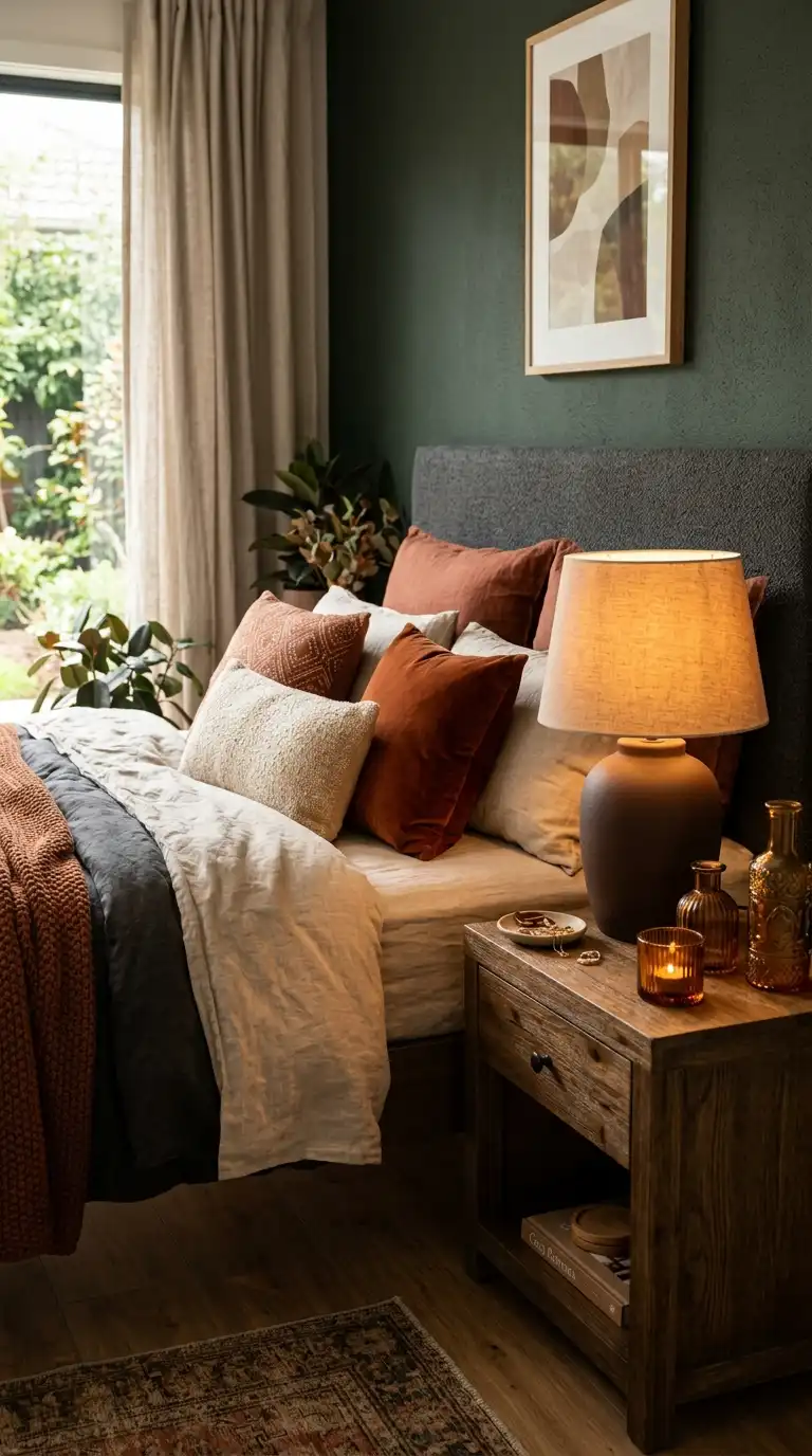 Earthy Brown Bedroom Lamp Style
